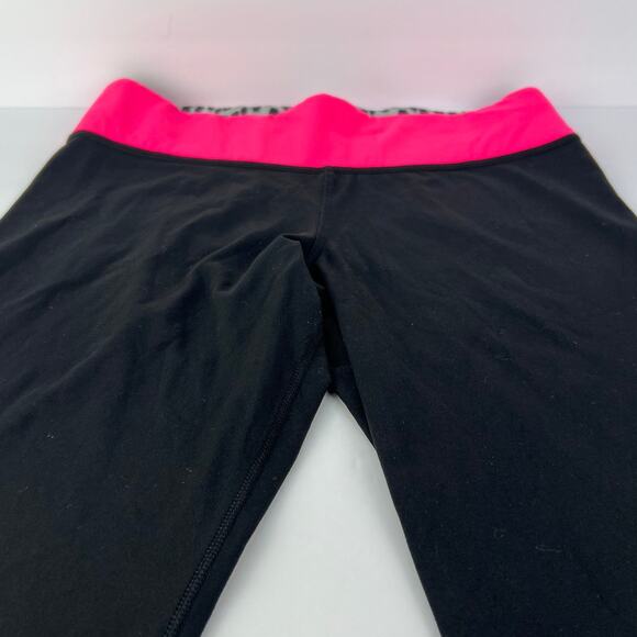 VTG Y2K Victoria's Secret PINK LOGO Women's M Fold Over High Waist Full Leggings - Picture 4 of 8